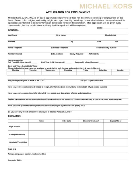 michael kors application.